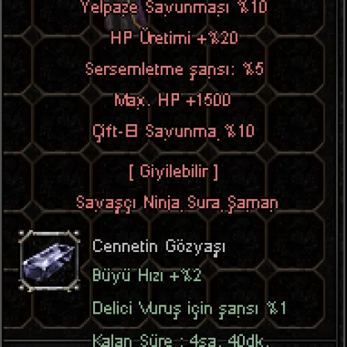  1.5K HP - 5 SERSEMLETME - 20HP URETIMI - 10 CIFTEL - +7 CENNET KOLYE